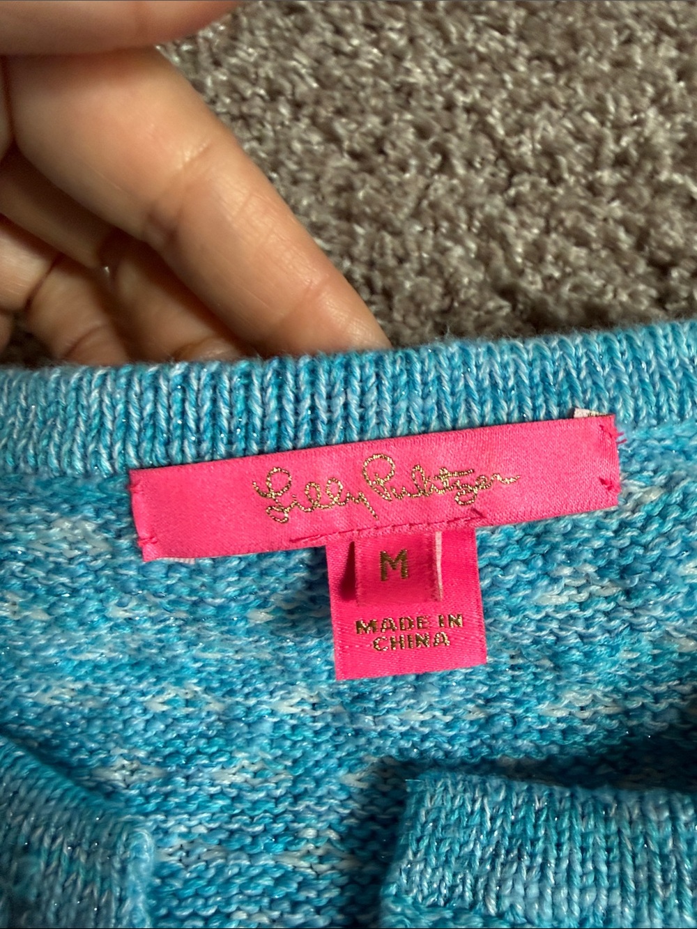 Lilly Pulitzer Kienna Cardigan in blue metallic - Picture 3 of 5